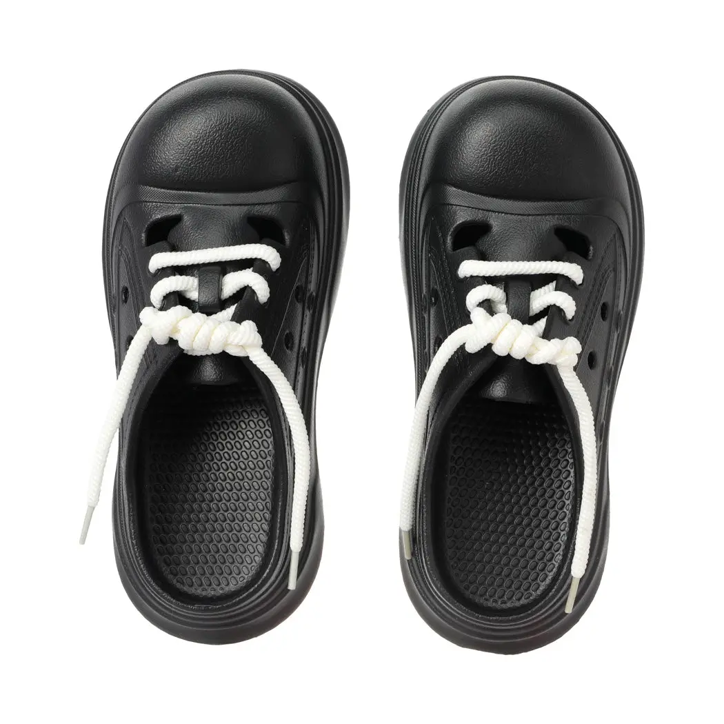 (Black, 37-38) Women's Lace Up Clogs 1