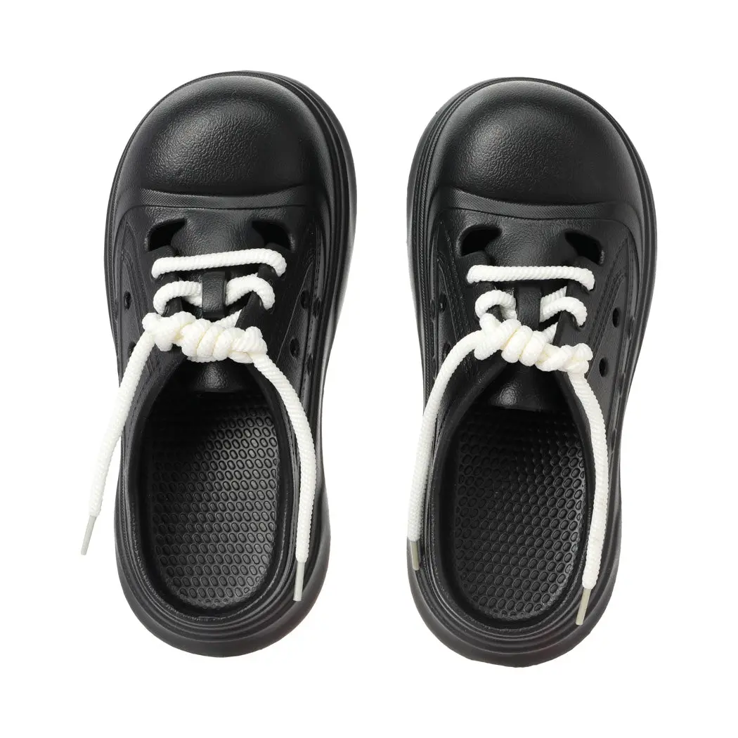 (Black, 39-40) Women's Lace Up Clogs 1