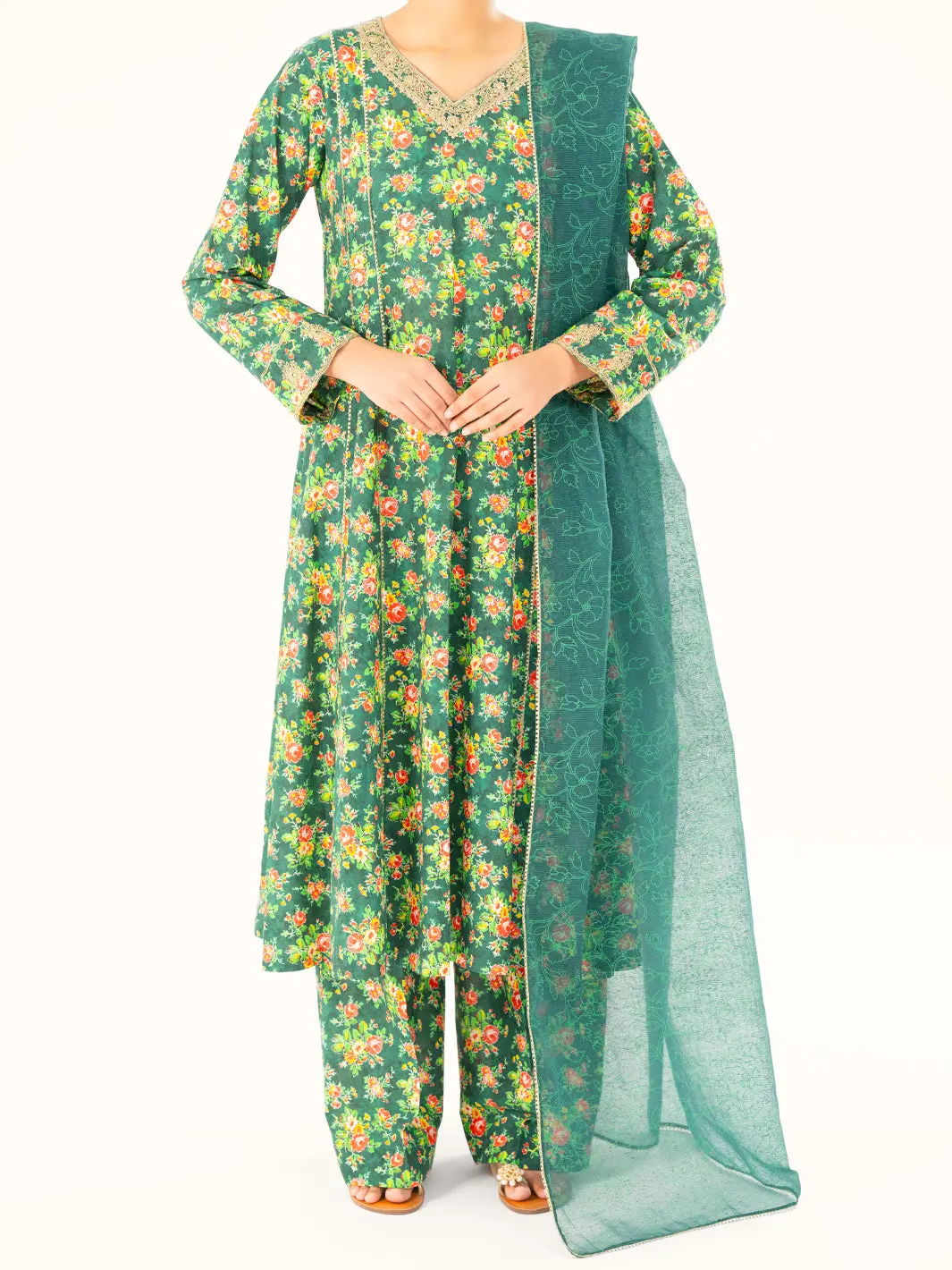 Green Cambric 3Pc Stitched - Awp-3Ps-692 1