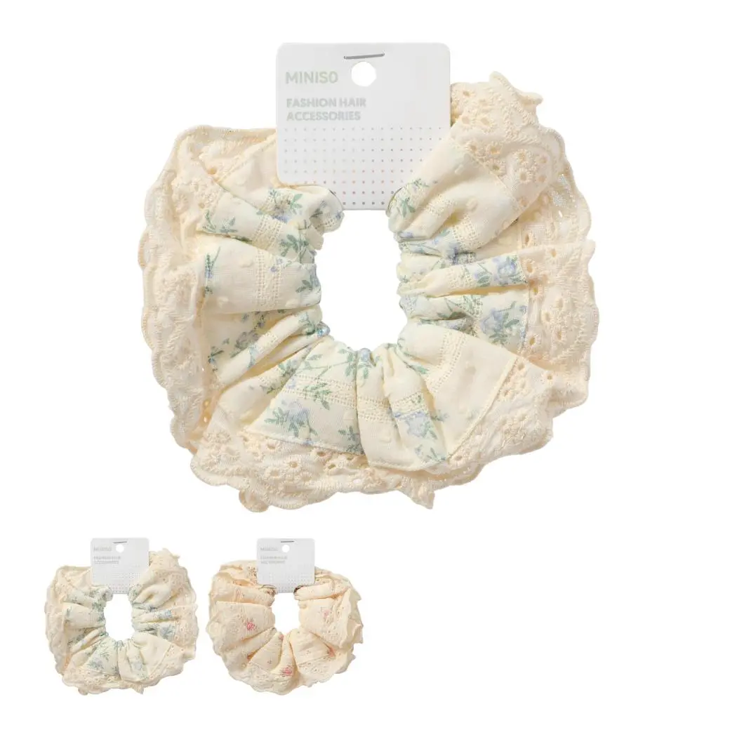 Fashion Series Floral Lace Hair Scrunchie (1 Pc) 1