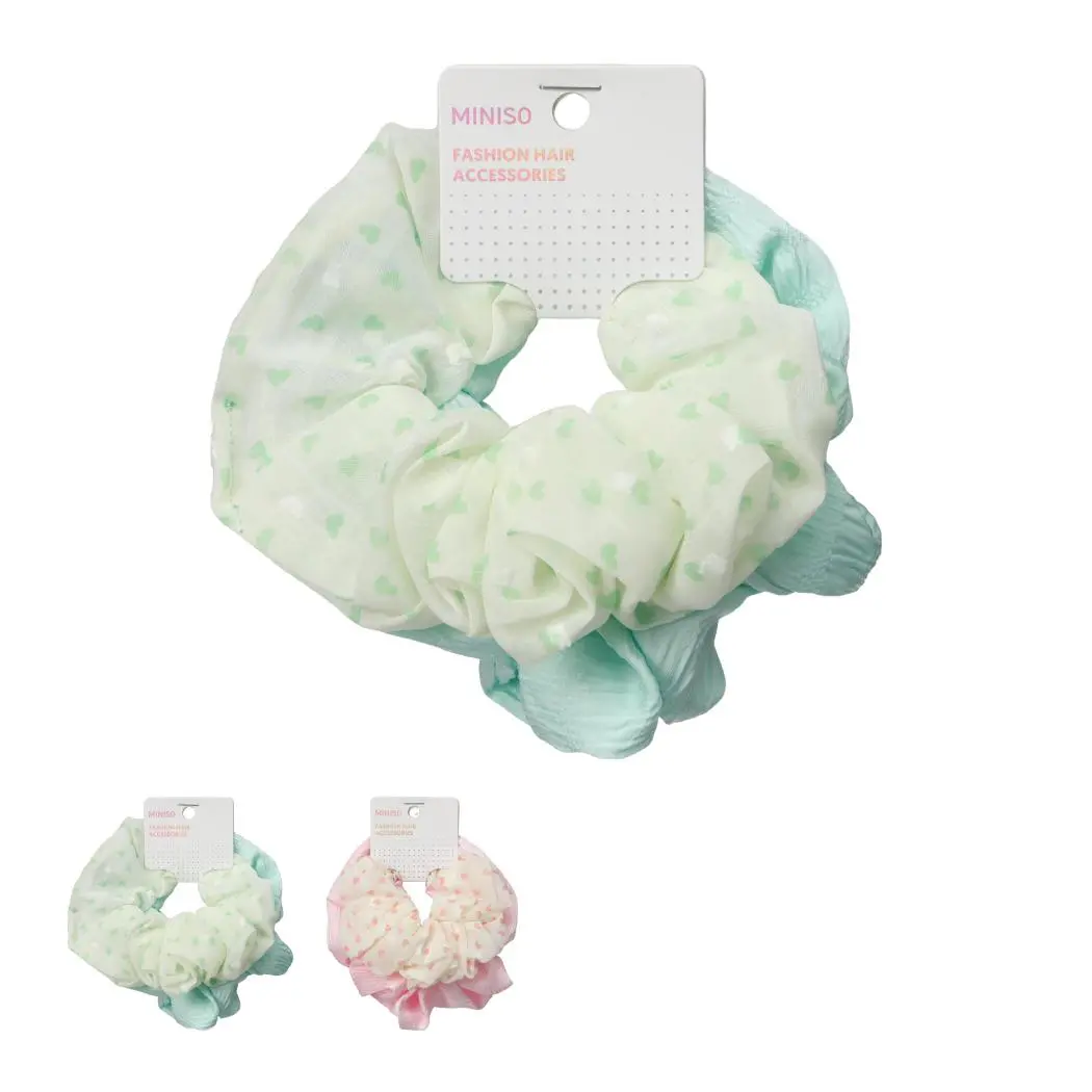 Fashion Series Heart Hair Scrunchies (2 Pcs) 1