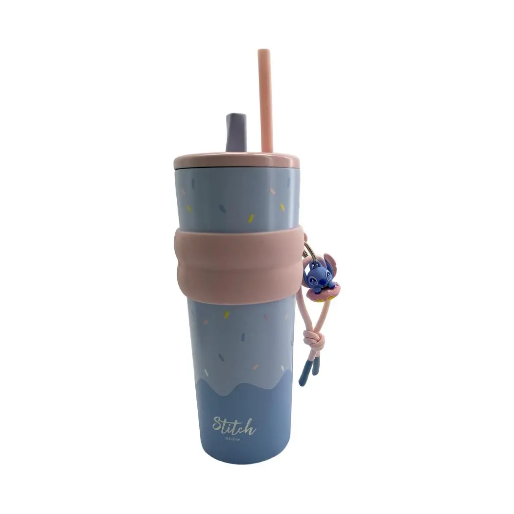 Disney Stitch Dinner Party Collection Double Wall Steel Tumbler With Straw 800Ml (Stitch) 1
