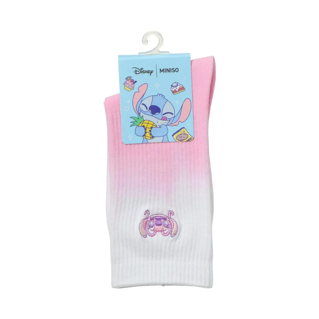 Disney Stitch Dinner Party Collection Embroidered Crew Socks (1 Pair)(Angel) 1