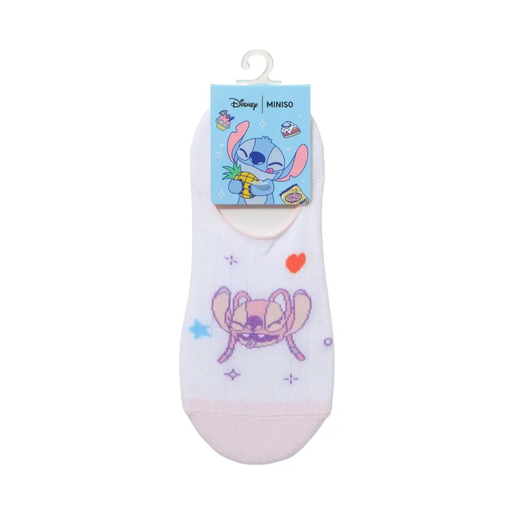 Disney Stitch Dinner Party Collection No-Show Socks (1 Pair)(Angel) 1