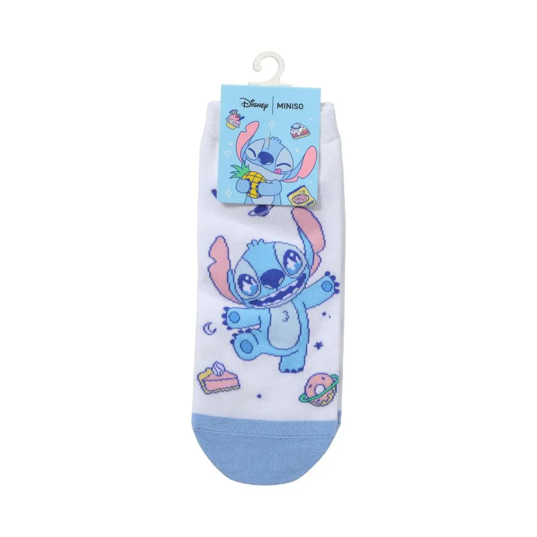 Disney Stitch Dinner Party Collection Ankle Socks (1 Pair)(Smiley Stitch) 1