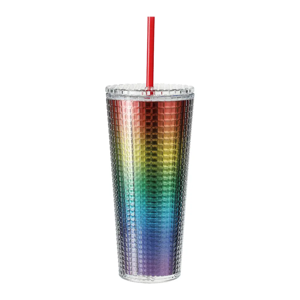 Rainbow Series Double-Layer Water Bottle With Straw (775Ml) 1