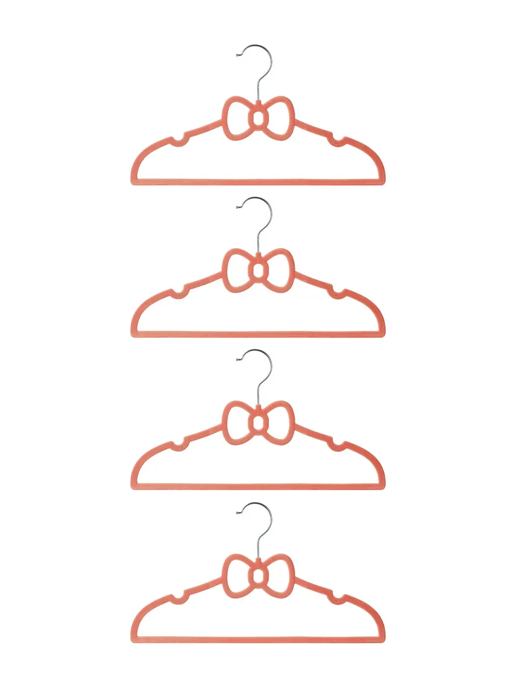 Flocking Clothes Hanger For Kids-4Pcs (Bowknot) 1