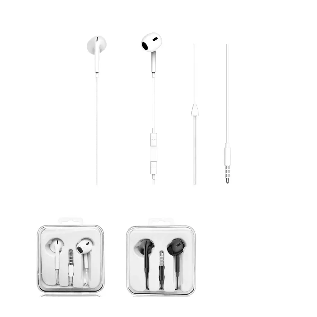 3.5 Mm Charging Port Oval Shaped Half In-Ear Earphones Model: Sb67 (White) 1