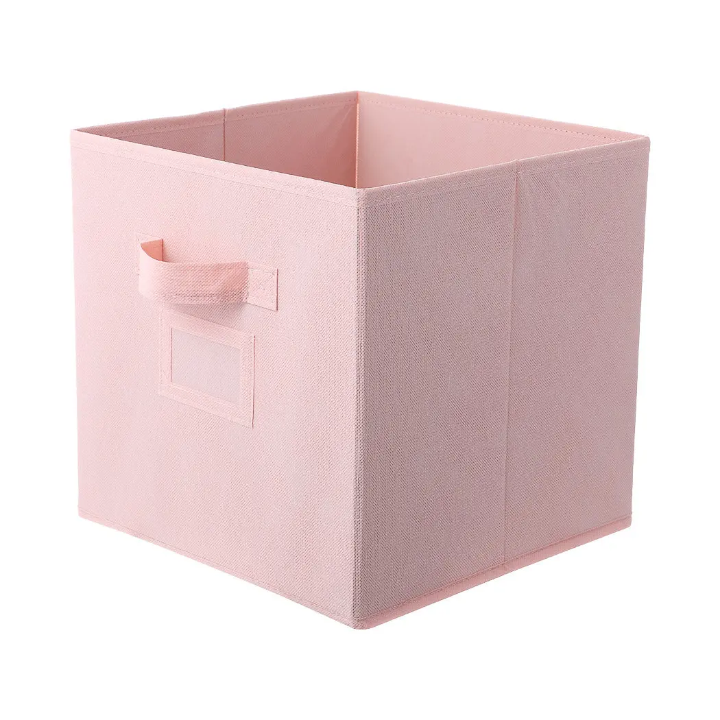 Solid Color Fabric Storage Bin(Pink) 1