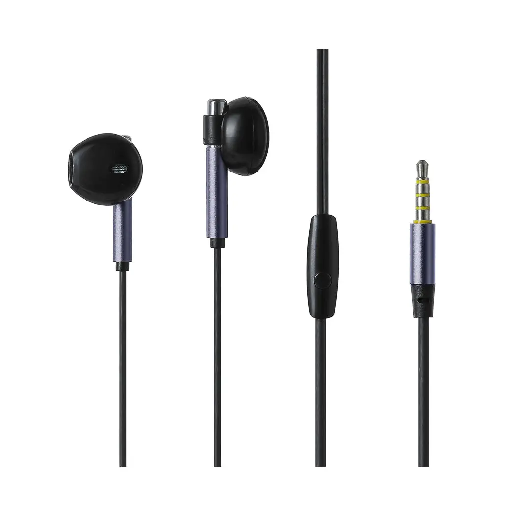 3.5Mm Half-In-Ear Earphones Model: Y668(Purple & Black) 1