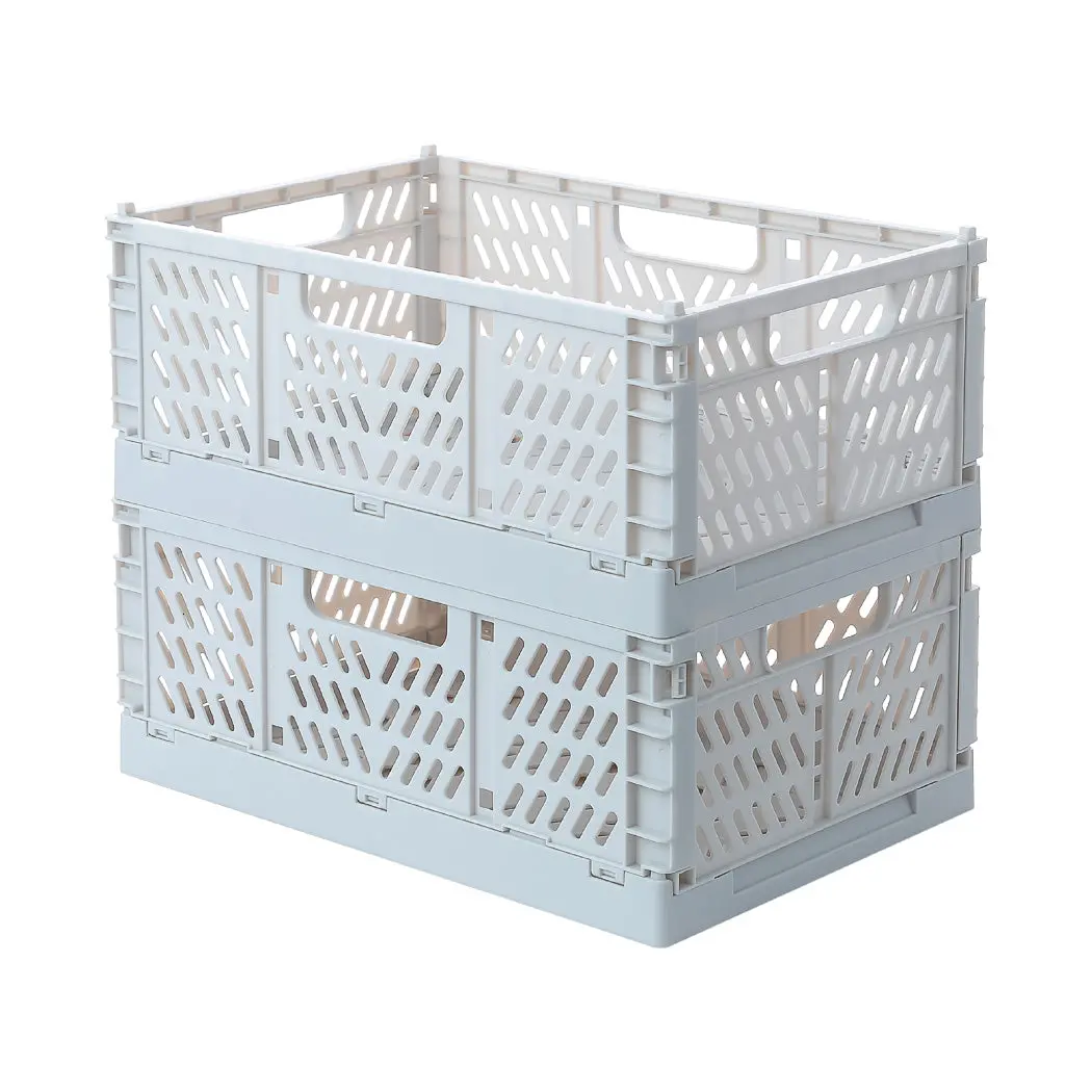 Foldable Storage Basket, M (2 Pcs)(Gray) 1