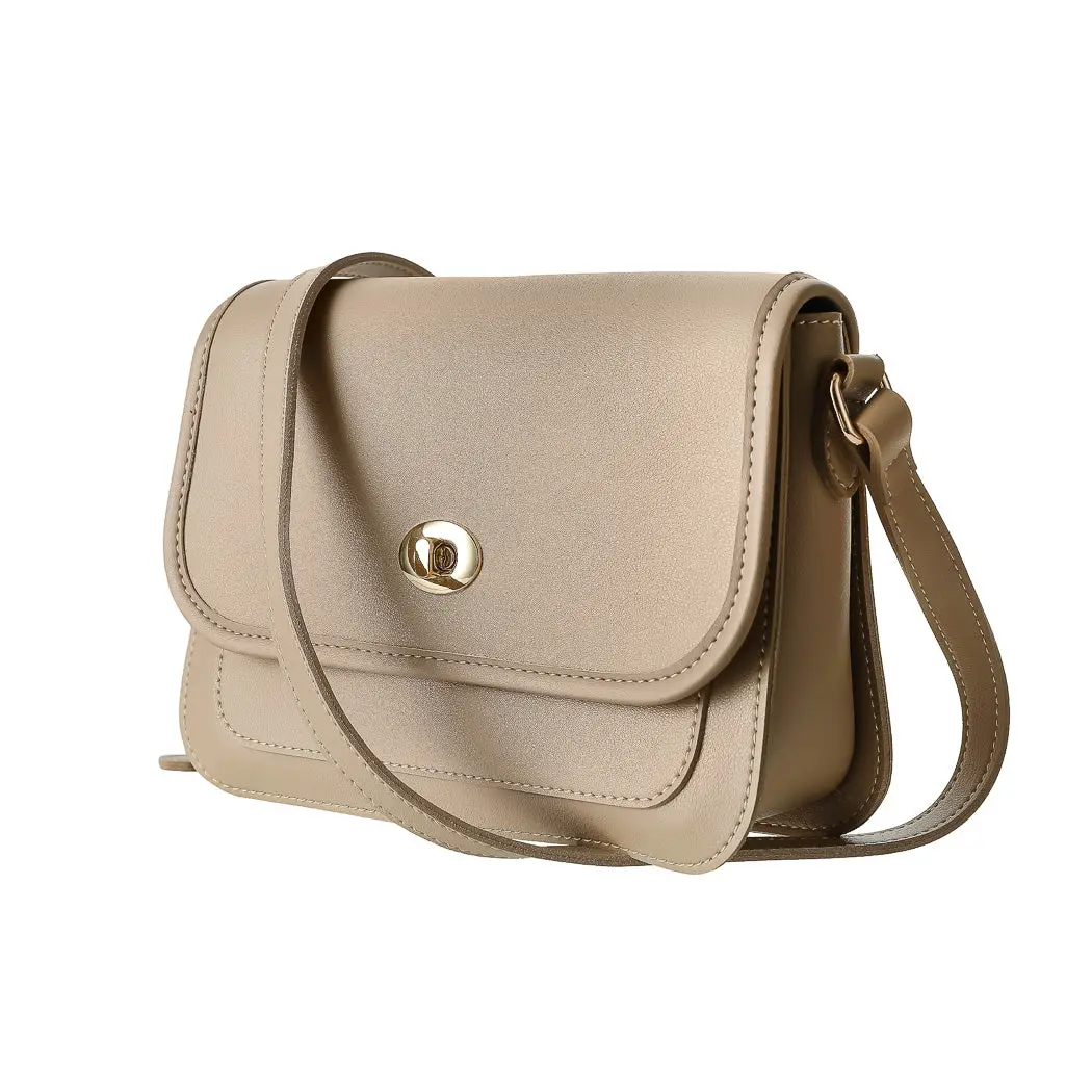 Crossbody Bag With Twist Lock (Apricot) 1