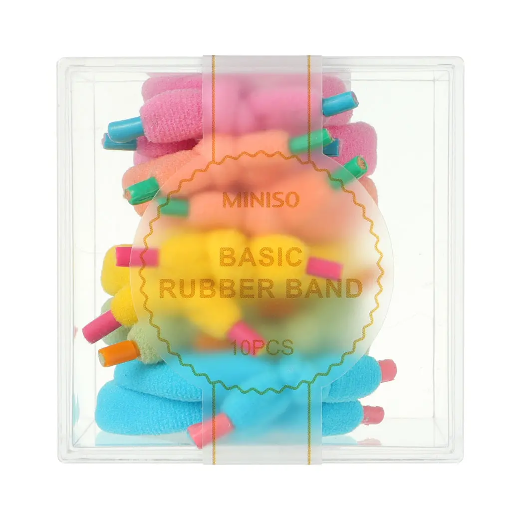 Colorful Hair Ties With Container (10 Pcs) 1