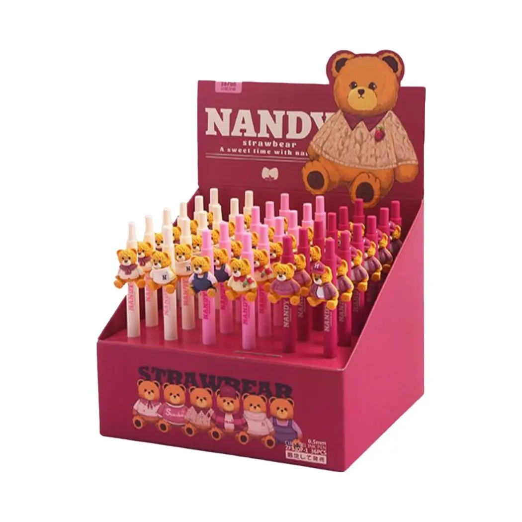 Strawberry Nandy Bear Retractable Gel Pen (Pdq) 1