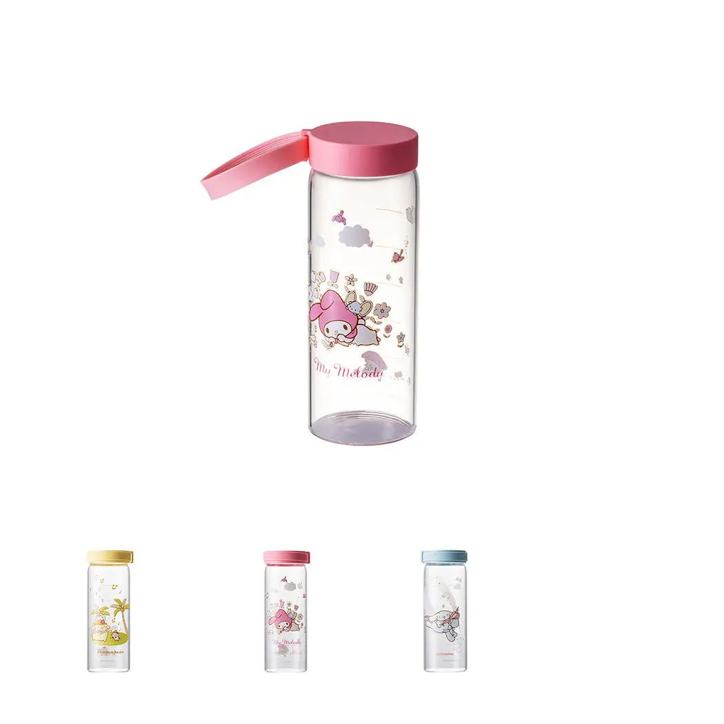 Sanrio Characters High Borosilicate Glass Bottle With Handle (340Ml) 1
