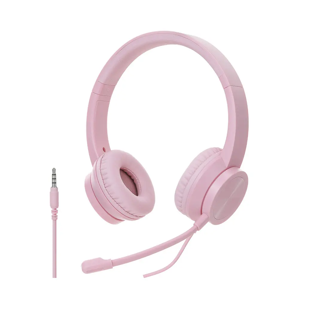 3.5Mm Headset With Boom Microphone, Model: Bh-A8 (Pink) 1
