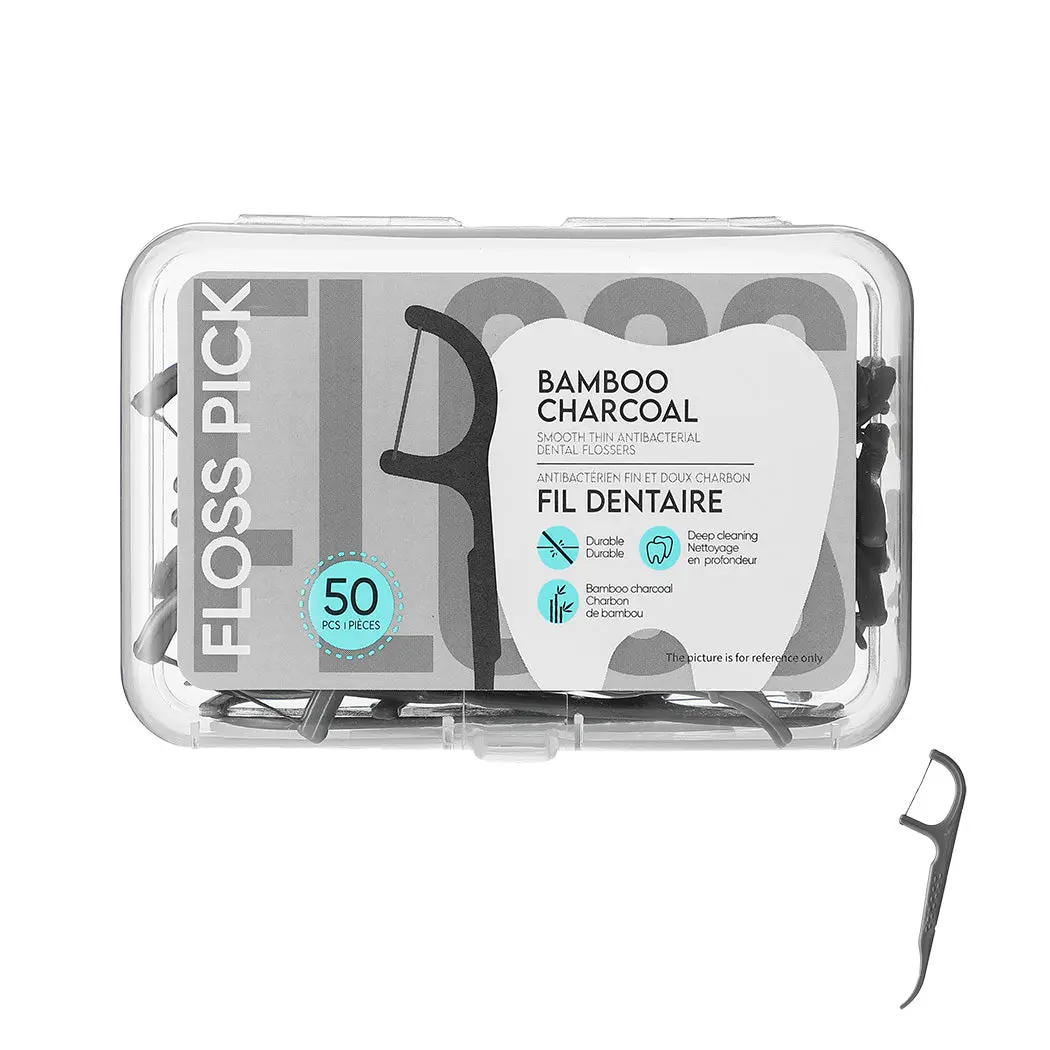 Bamboo Charcoal Smooth Thin Antibacterial Dental Flossers (50 Pcs*3) 1