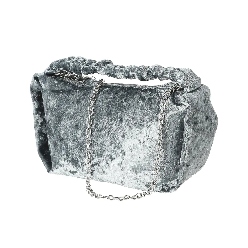 Velvet Crossbody Handbag (Gray) 1