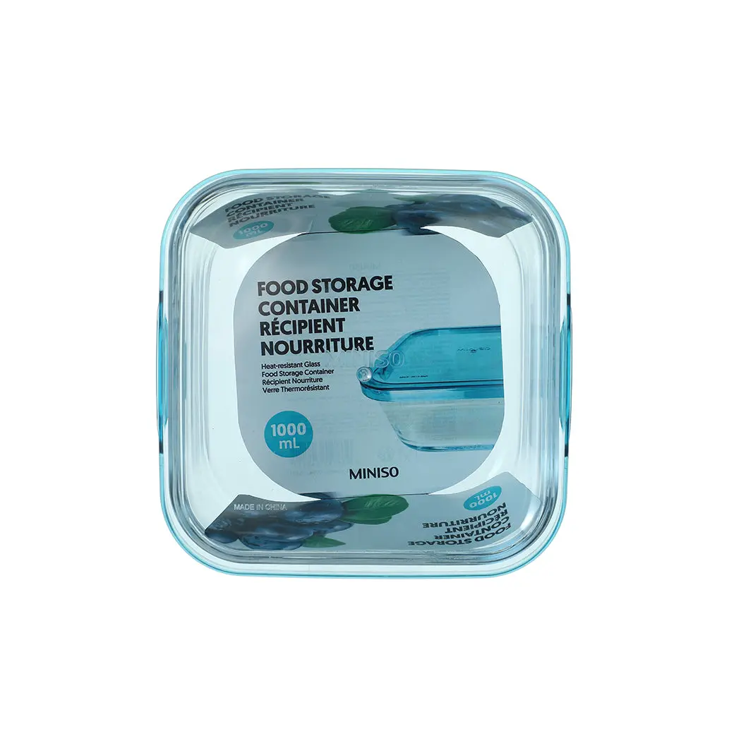 Heat-Resistant Glass Food Storage Container (1000Ml)(Blue) 1