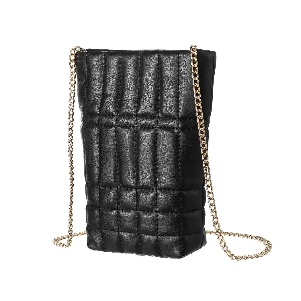 Retro Crossbody Cellphone Bag With Chain Strap (Black) 1