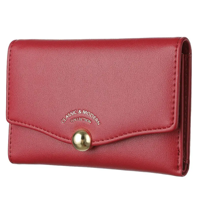 Women's Medium  Wallet With Ball Decoration And Zipper(Red) 1