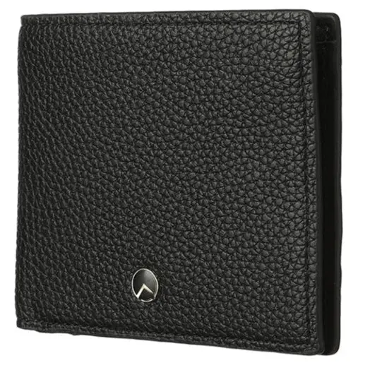 Men's Litchi Texture Short Soft Wallet(Black) 1