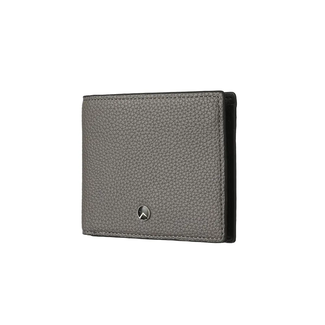 Men's Litchi Texture Short Soft Wallet(Gray) 1