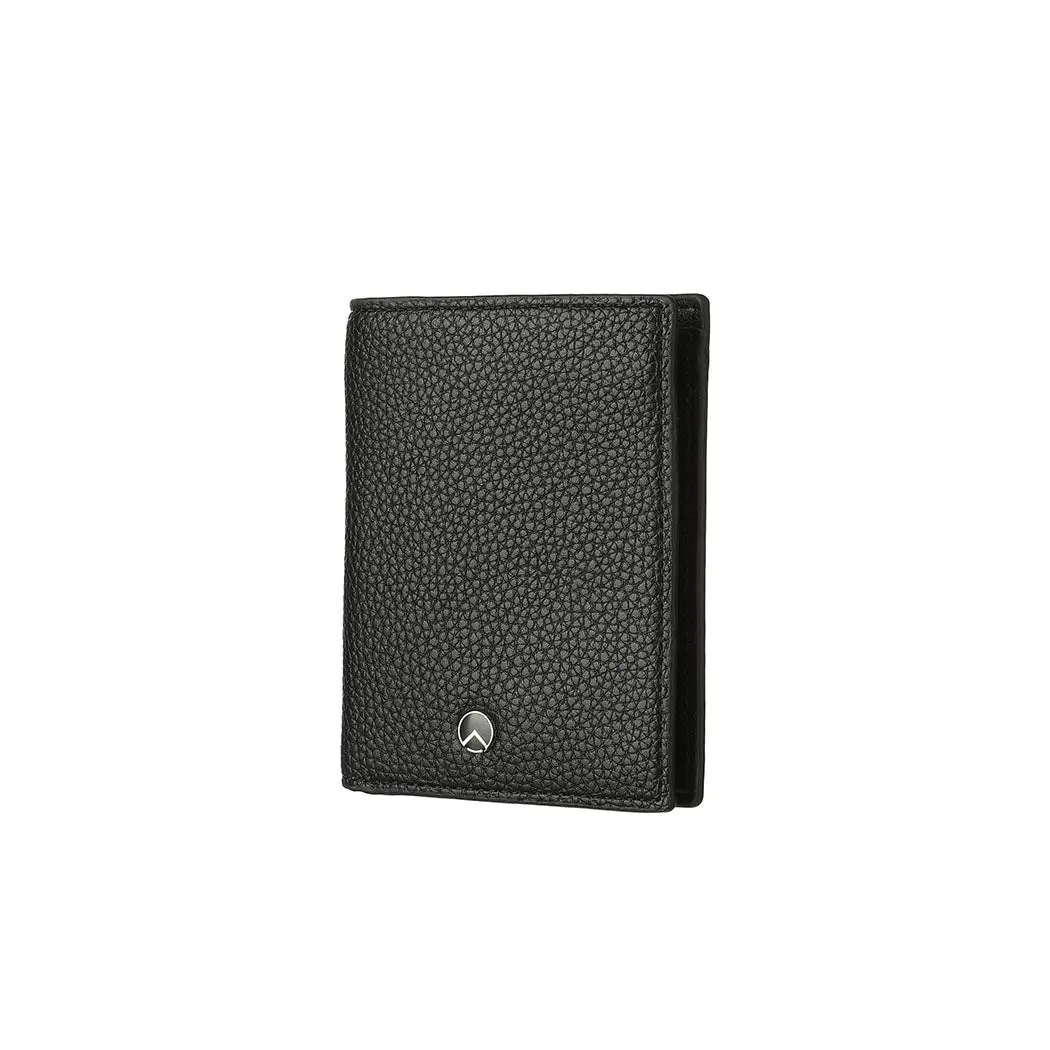 Men's Litchi Texture Vertical Soft Wallet(Black) 1