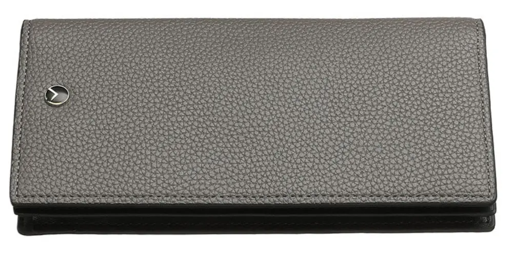 Men's Litchi Texture Long Soft Wallet(Gray) 1