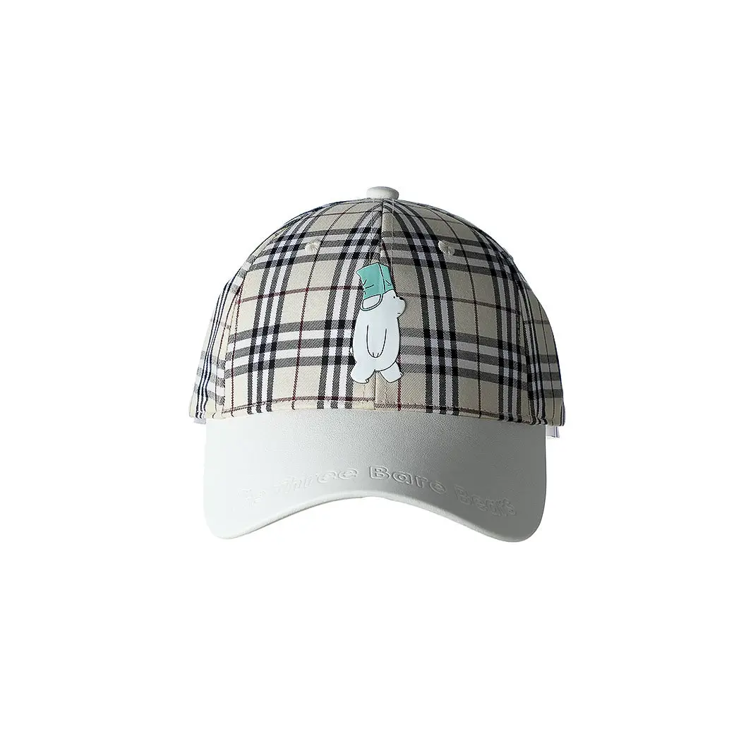 We Bare Bears Collection 5.0 Checked Baseball Cap (Ice Bear) 1