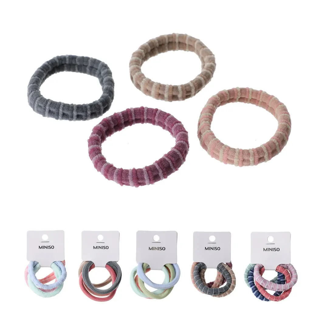 Textured Colored Hair Tie (4 Pcs) 1