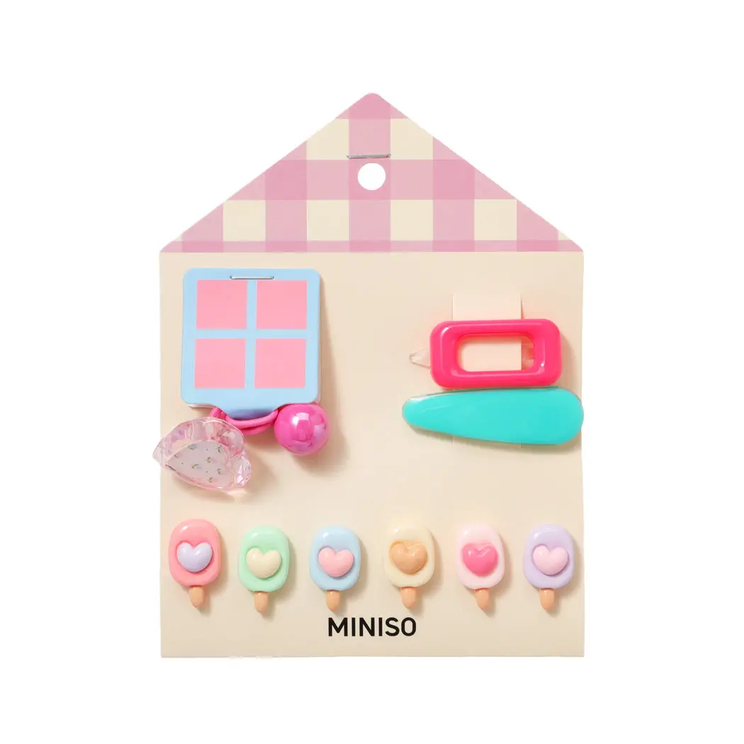Ice Cream Heart Kids' Hair Accessories Set (9 Pcs) 1