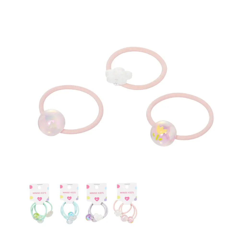 Printed Heart Hair Ties (3 Pcs) 1