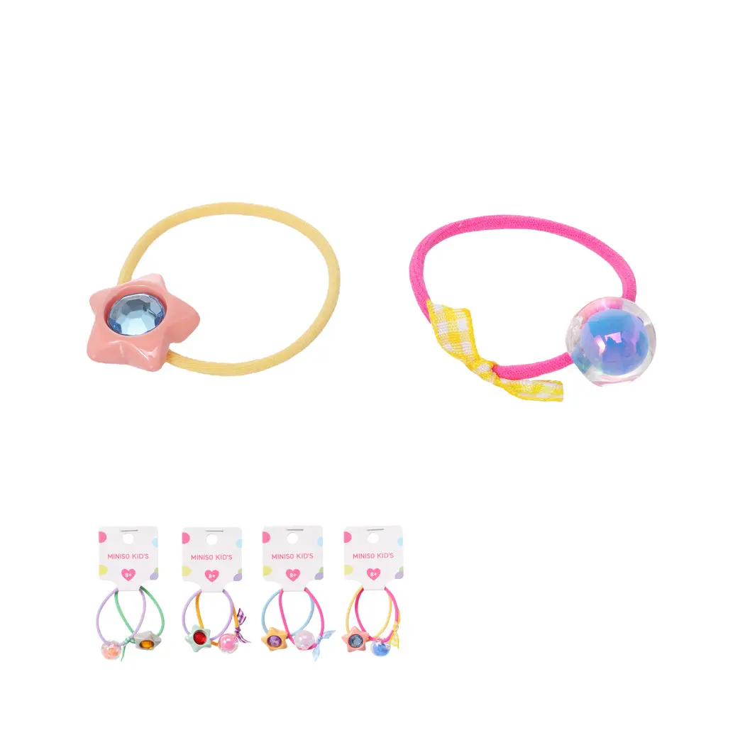 Flower Shiny Hair Ties (2 Pcs) 1