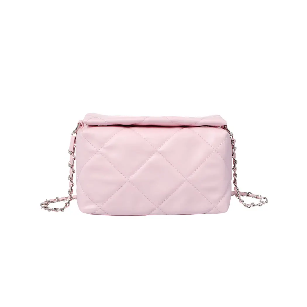 Diamond Pattern Quilted Crossbody Bag(Light Pink) 1