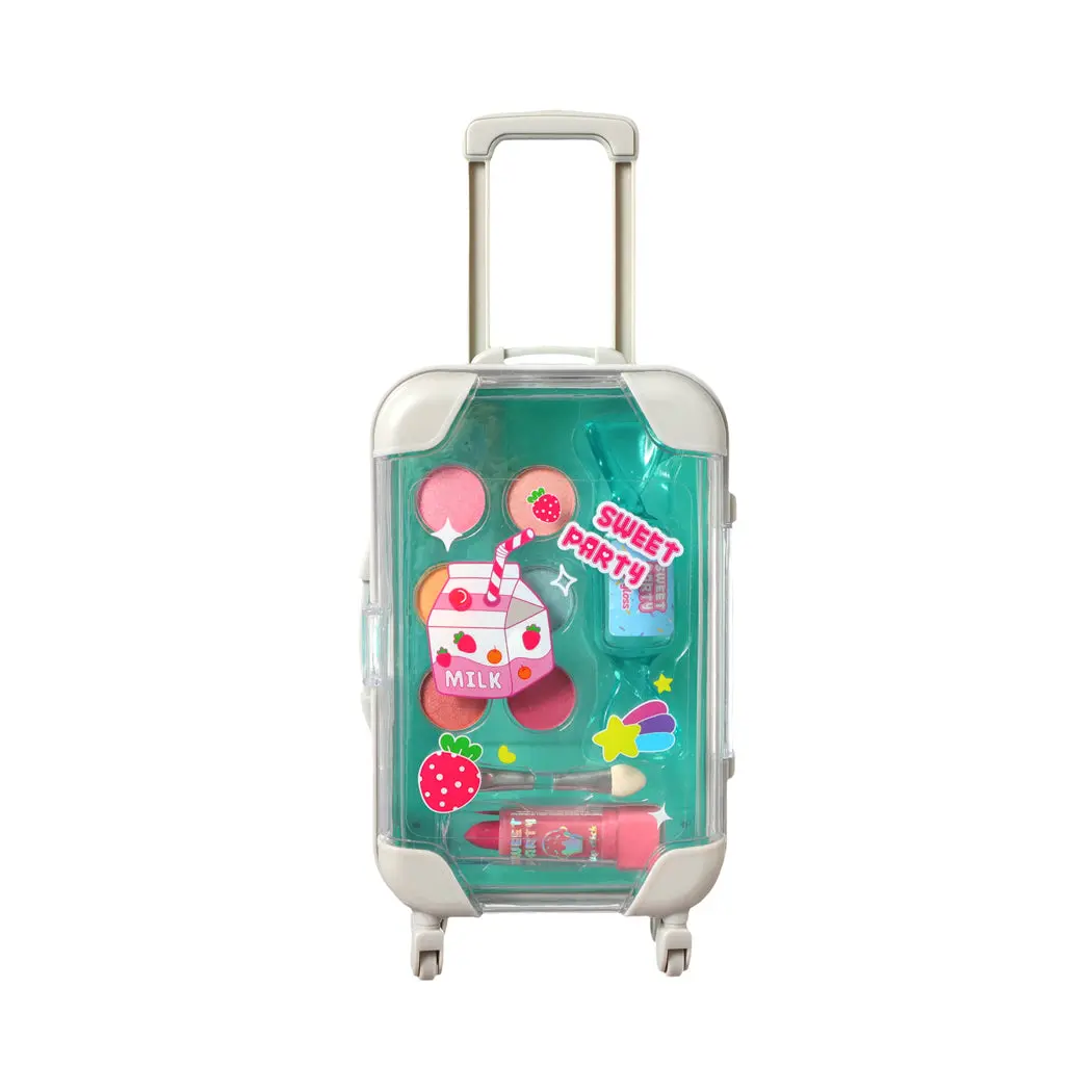 Dessert Theme Series Suitcase-Shaped Makeup Kit(Blue) 1