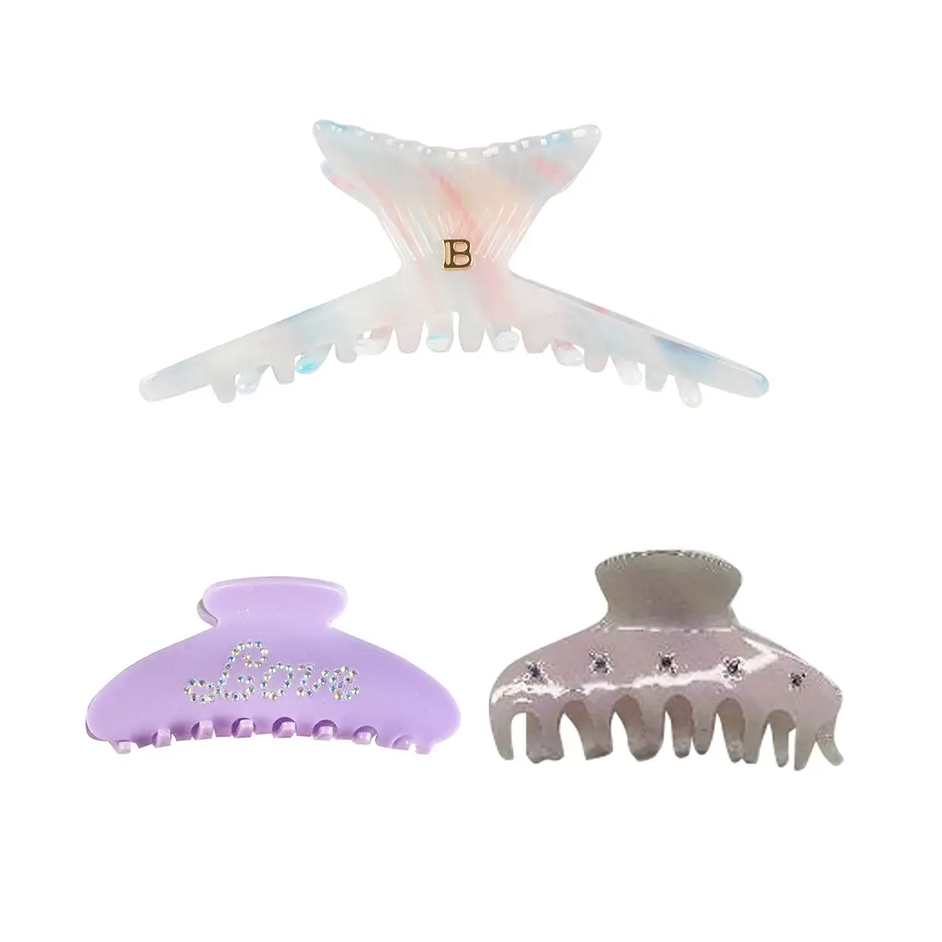 Romantic Purple Diamond-Like Hair Claw Clip 1
