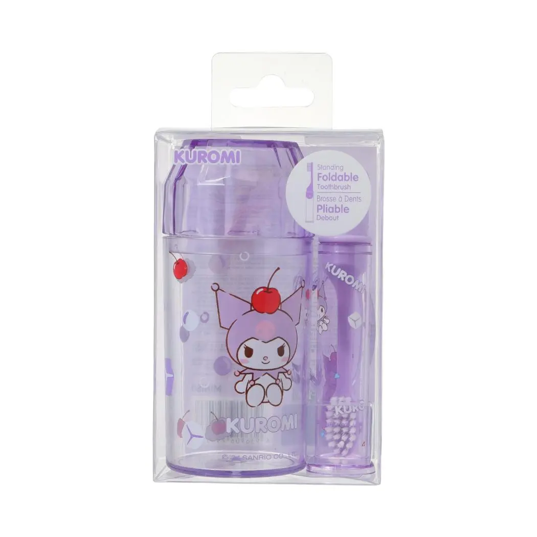 Sanrio Characters Colorful Summer Collection Toothbrush & Bathroom Cup (Kuromi) 1