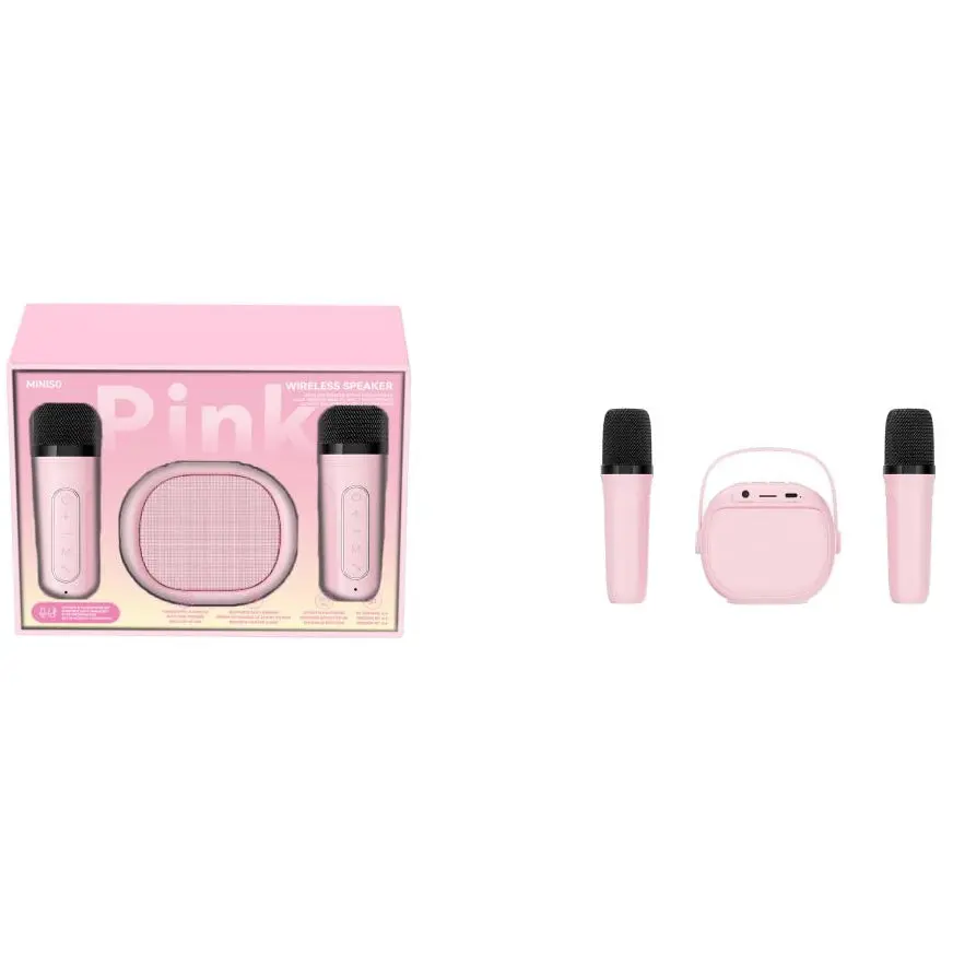 Macaron Series Wireless Speaker With 2 Microphones Model:A16(Pink) 1