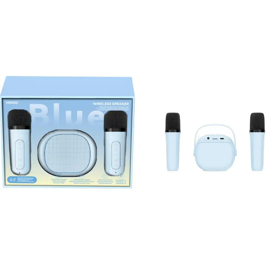 Macaron Series Wireless Speaker With 2 Microphones Model:A16(Blue) 1