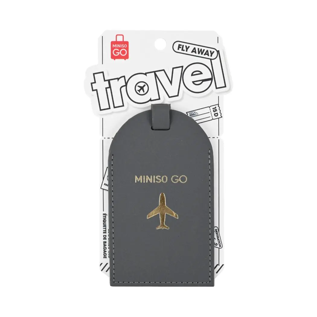 Miniso Go Series Pu Luggage Tag(Dark Gray) 1