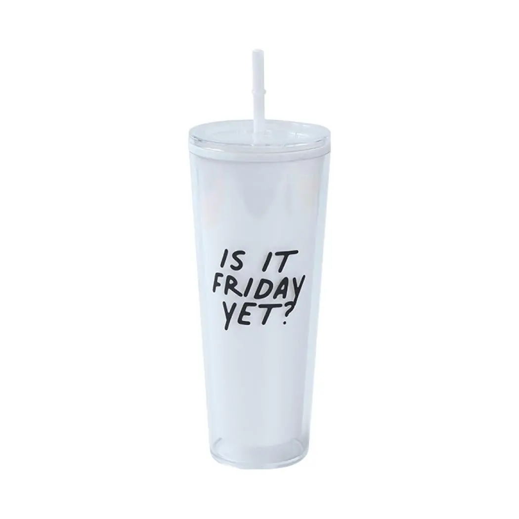 Black & White Series Double Wall Straw Plastic Bottle 760Ml 1