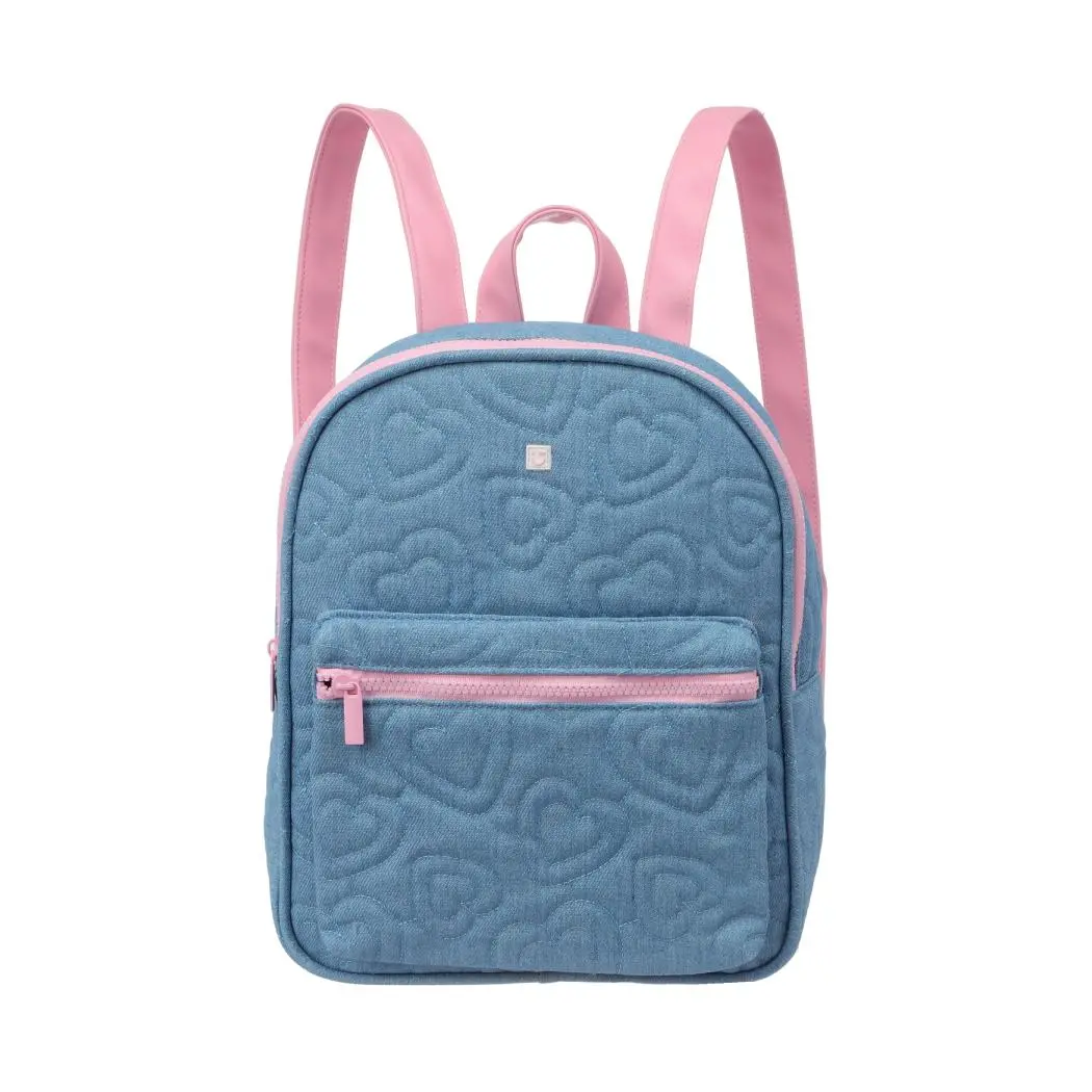 Colorful Heart Denim Backpack 1