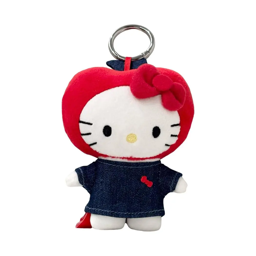 Hello Kitty Classic Collection Flat-Head Standing-Posture Plush Pendant (Apple Hat) 1