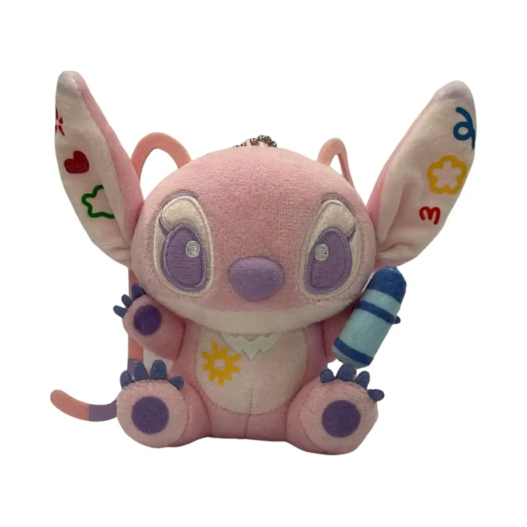Disney Stitch Collection 5In. Sitting-Posture Little Painter Plush Pendant (Angel) 1
