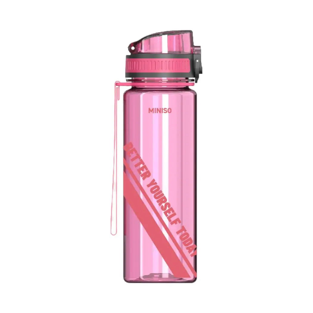 Sports Tritan Cup Series With Tea Filter And Strap Plastic Bottle 500Ml(Rosy) 1