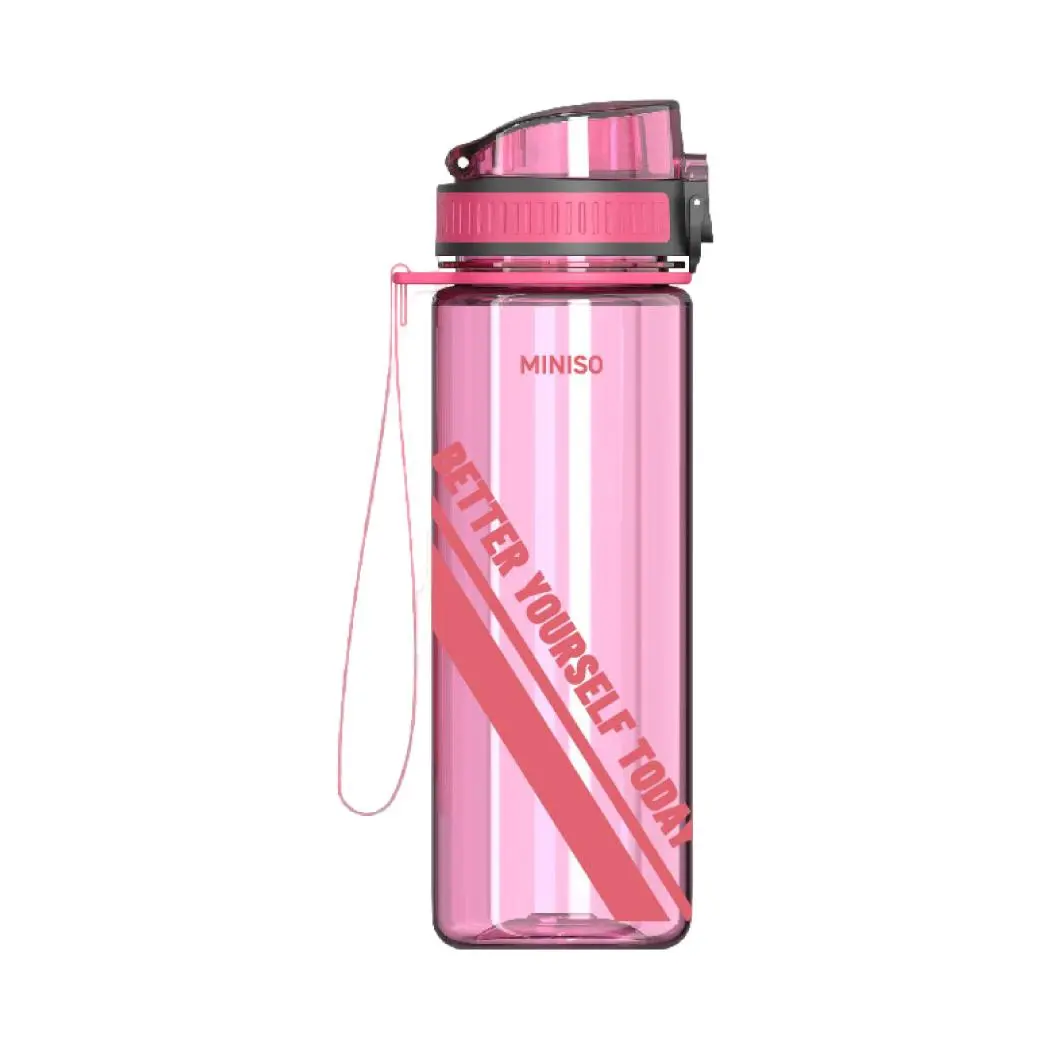 Sports Tritan Cup Series With Tea Filter And Strap Plastic Bottle 650Ml(Rosy) 1