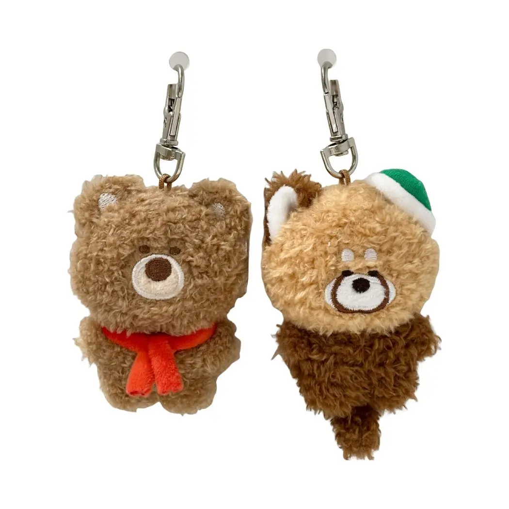 Gift Bear Chubby Collection 3In. Couple Plush Pendant (Gift Bear & Red Panda) 1