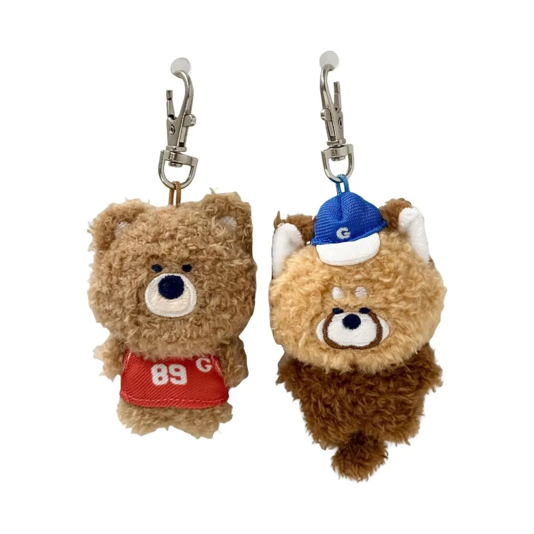 Gift Bear Chubby Collection 3In. Couple Plush Pendant (Gift Bear & Referee Red Panda) 1