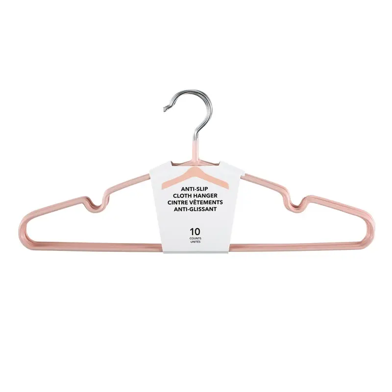 Simple Anti-Slip Cloth Hanger 10 Counts (Pink) 1